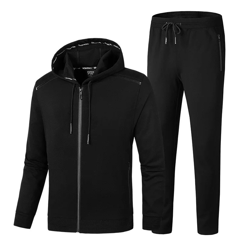 

Men Two Pieces Set New Fashion Hooded Sweatshirts Sportswear Men Tracksuit Hoodie Autumn Large size 9XL Hooded Jacket+Pant