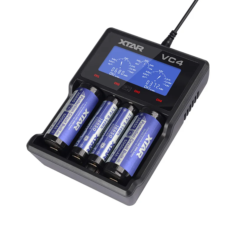 XTAR VC4 ЖК-экран USB зарядное устройство для 18650 26650 14500 батареи модели радиоуправляемого дрона запчасти