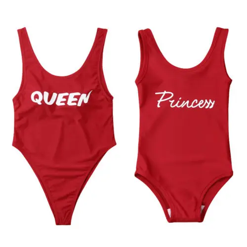 

Matching Women Kids Baby Girl Sleeveless Swimwear Swimsuit Bathing Beachwear