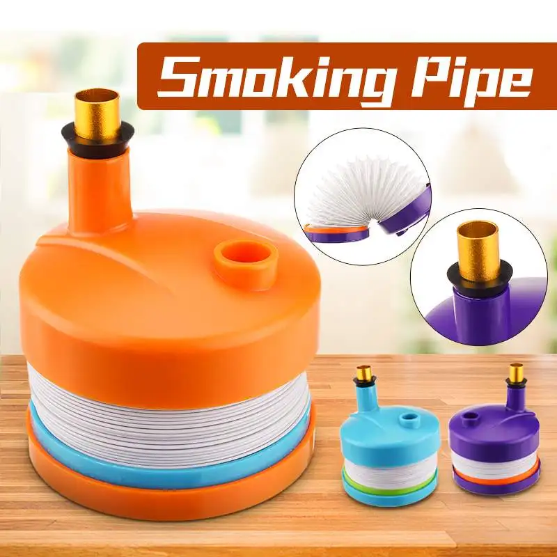 1pc Flexible Folding Stretch Plastic Smoking Pipes Tobacco Cigarette