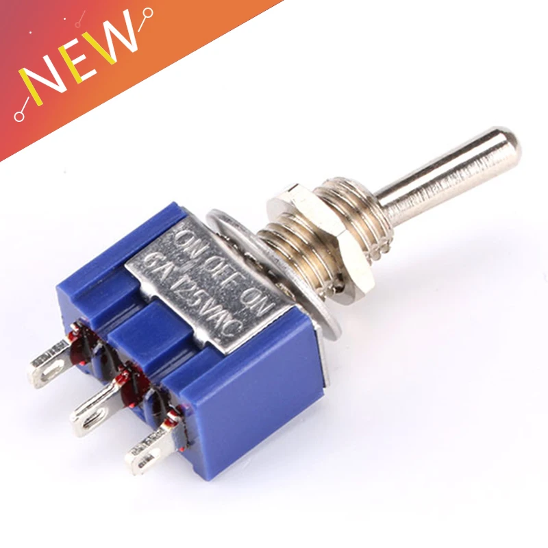 10 PACK 6A 250V 10A 125V ON//OFF//ON 3 POSITION MINI ROUND ROCKER SWITCH 12V SPDT