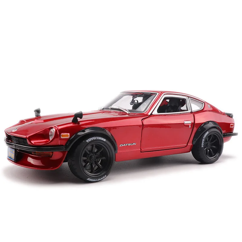 1:18 имитация сплава Nissans Datsun 240Z Спортивная литая под давлением металлическая модель автомобиля с рулевым колесом управления игрушки для детей HotWheele