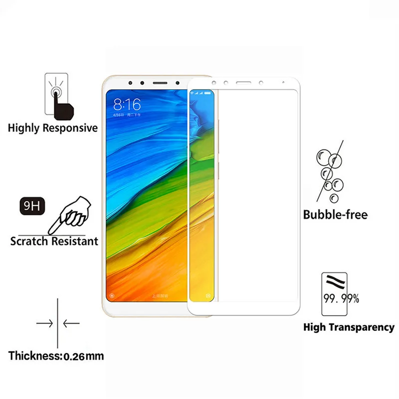 Закаленное 3D стекло 9HD для Xiaomi 8 lite 6X Redmi 5 6 6A Pro 4X 5A полная защита экрана Plus S2 Mi8