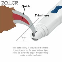 ZOLLOR электрический шлифовальный станок для ногтей для домашних животных, триммер для ухода за когтями, набор инструментов для стрижки ногтей для домашних животных, тихая точилка для когтей для собак и кошек
