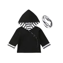 Крутое осенне-зимнее пальто с капюшоном, одежда для маленьких мальчиков и девочек, кофта с капюшоном, верхняя одежда с шарфом