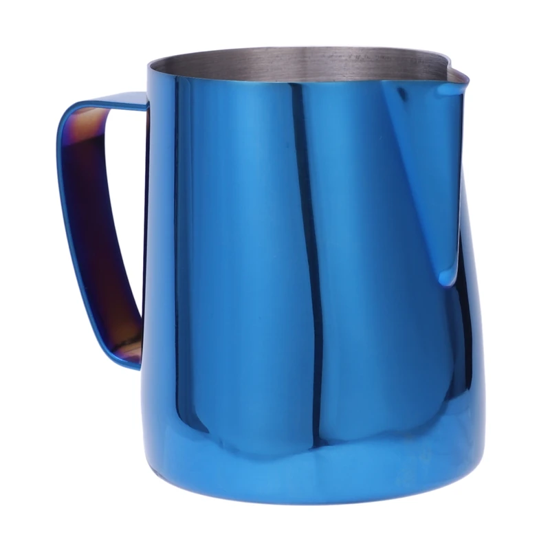 Stainless Steel Titanium Blue Frothing Jug Espresso Coffee Pitcher Steam & Froth Milk For Lattes & Cappuccinos