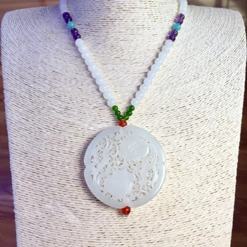 

Buda Reiki Chakra Shipping Xuan, Hetian Necklace Sweater Chain 7 Mm Beads Collocation Hollow Out Every Year More Than Pendant