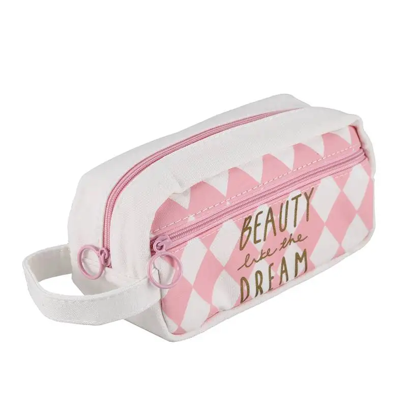 

Cute Pencil Case,Canvas Pencil Box Bag Pouch With Zipper With Compartments,19.5*10*7 cm diamond