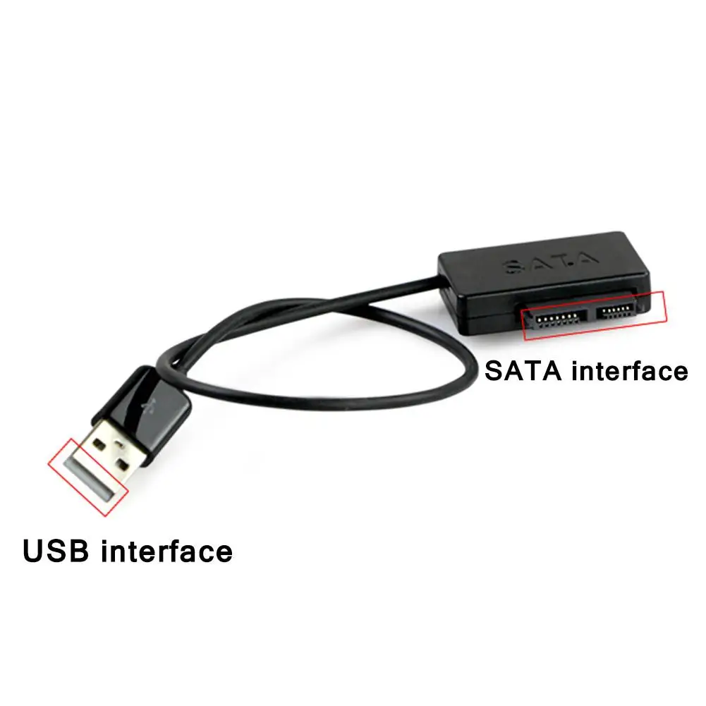 Адаптер SATA к USB 6P + 7P USB2.0 cd rom кабель 13Pin адаптер Коробка для ноутбука cd/DVD Slimline