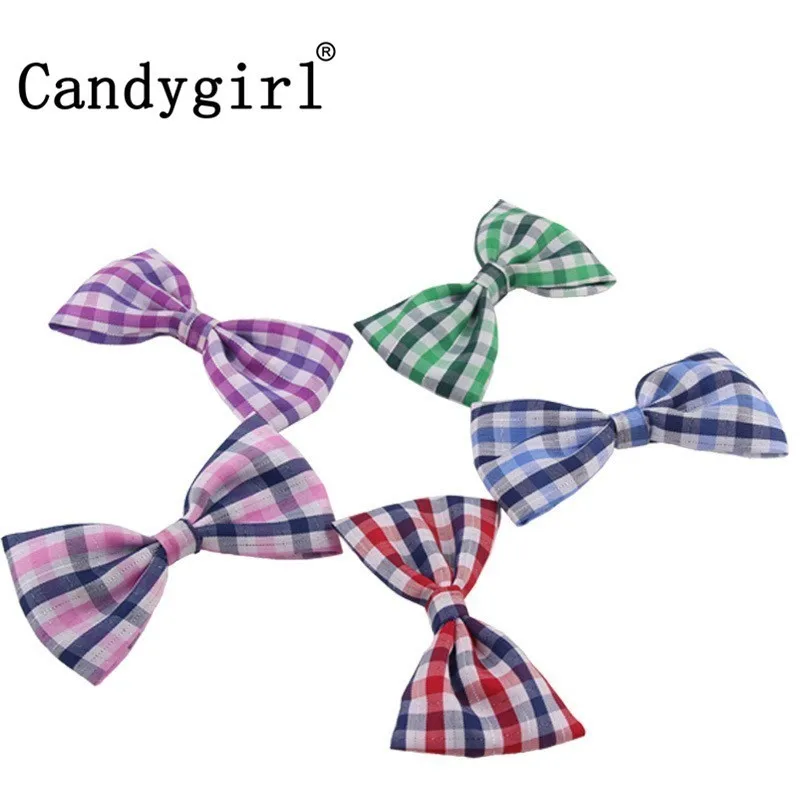 

1pc Decorate Headwear Children Bow Hairpin BB Mix Duckbill Clip Check Gingham Hair band accessories Parts headband scrunchie