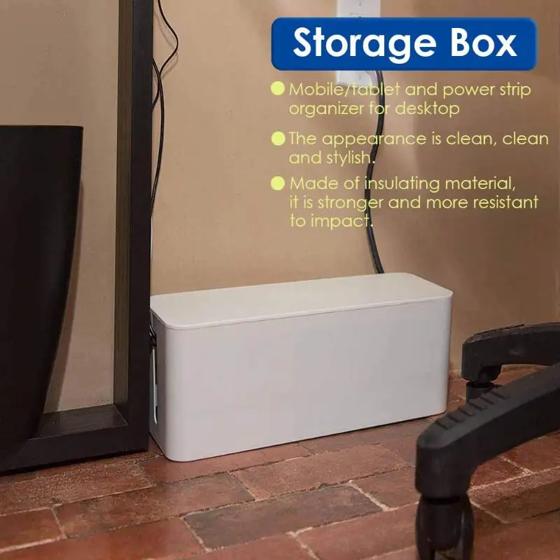 

Creative Cord Socket Storage Box Dustproof Insulation Cooling Hole Strip Tying Organizer Case for desktop 2019 New