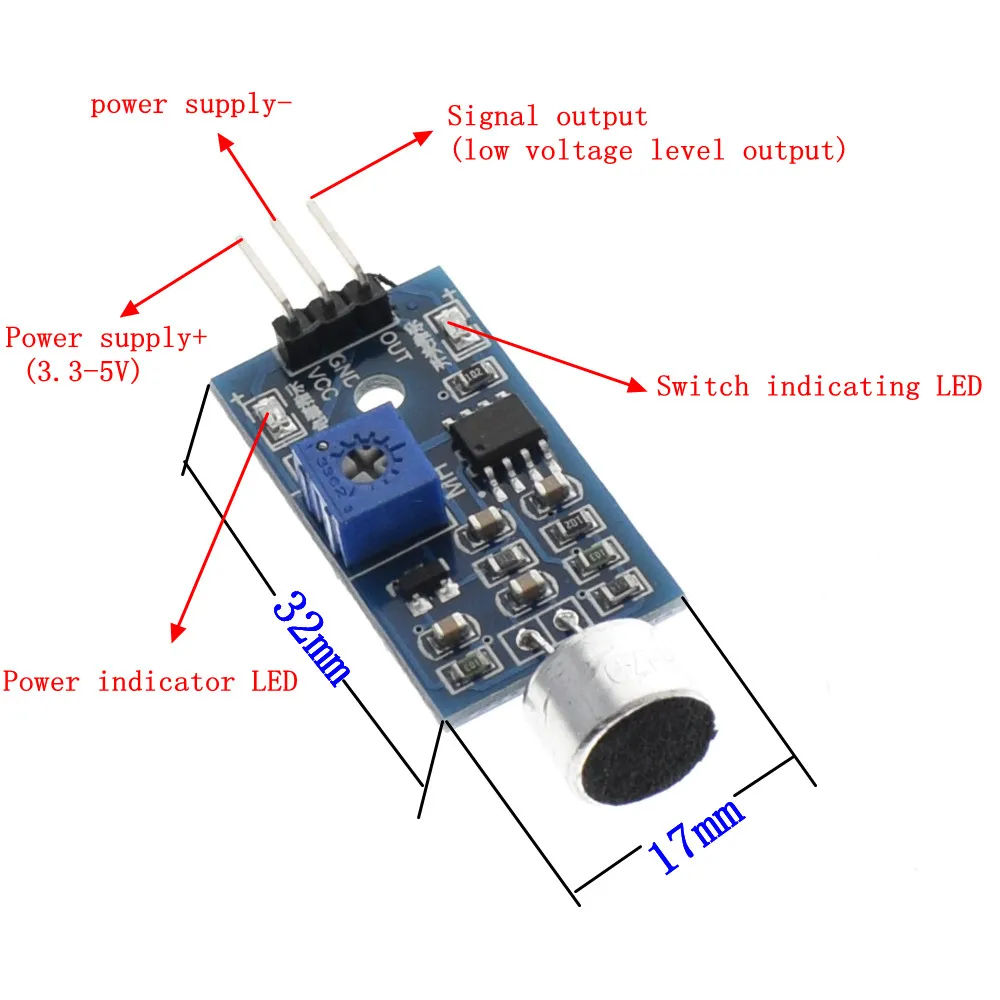 3pin голосовой звук обнаружения сенсор модуль умный автомобиль робот Вертолет самолет автомобиль для arduino DIY KIT