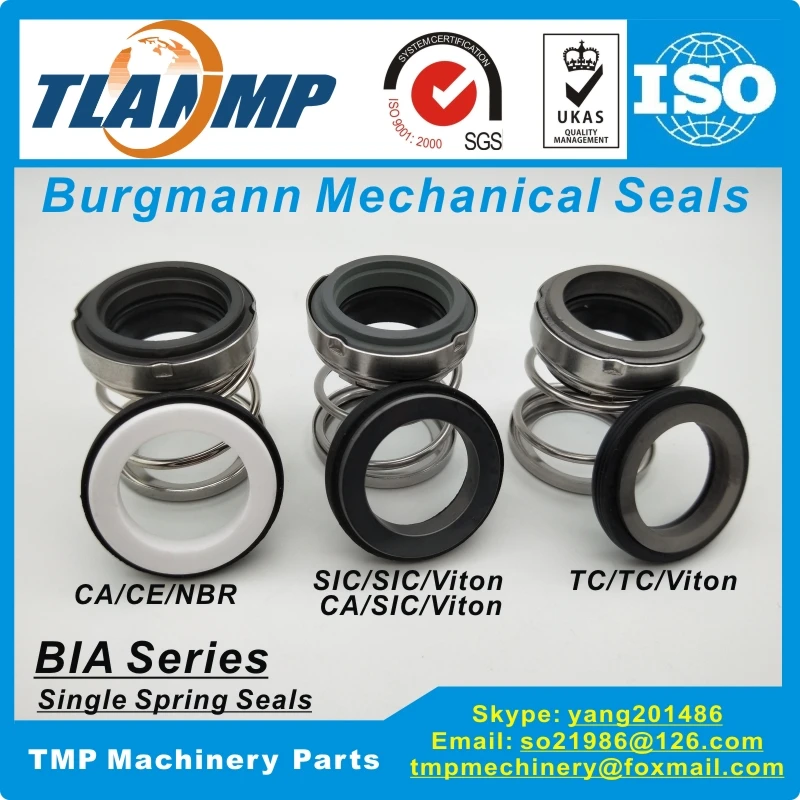 

BIA-43 BIA/43 Burgmann Mechanical Seals -Rubber Below Water Pump Seal (Material:CA-CE-NBR, CA-SIC-VIT, SIC-SIC-VIT, TC-TC-VIT)