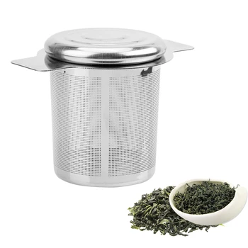 

Stainless Steel Tea Infusers Basket Fine Mesh Tea Strainer Lid Tea and Coffee Filters with 2 Handles Reusable