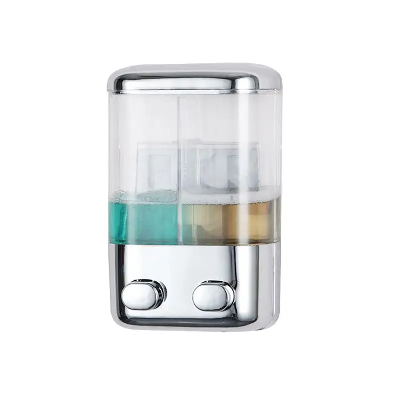 

Electroplating Two-Head Soap Dispenser Plastic Shampoo Conditioner Shower Gel Dispenser For Homes Hotels Schools Hospitals 17oz