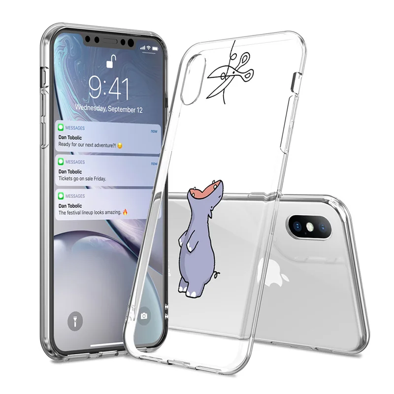 Прозрачный чехол Ottwn для телефона iPhone 11 Pro Max 7 8 6 6s Plus мягкий из ТПУ с милыми