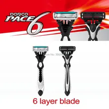 Хорошее качество Dorco бритвы Для мужчин 3 шт./партия 6-Слои лезвия бритвы для Для мужчин бритья Нержавеющая сталь Безопасные лезвия для бритья
