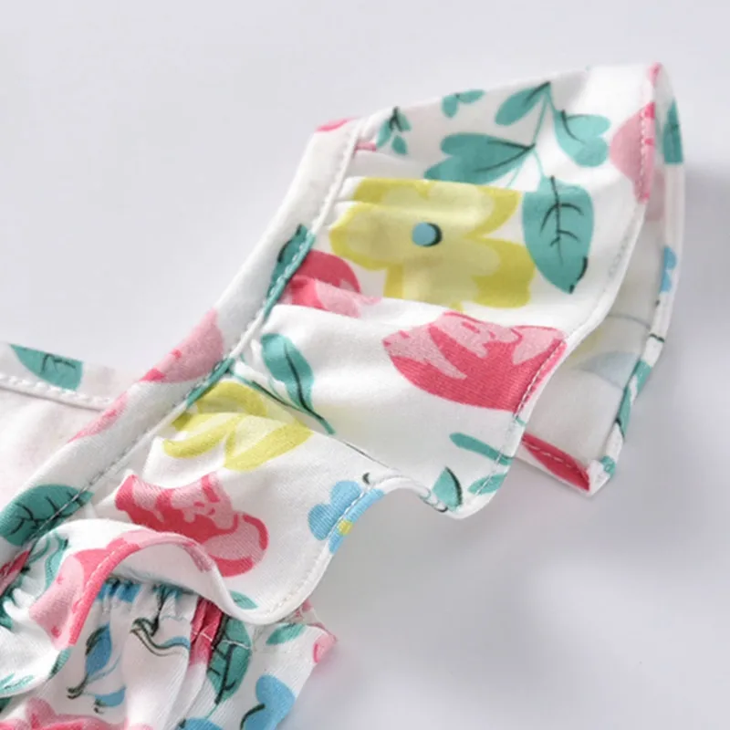 Baby Girls Princess Dresses  Floral Print Sleeveless  Toddler Children Clothing Kids Dresses For Girls 2-6 Years