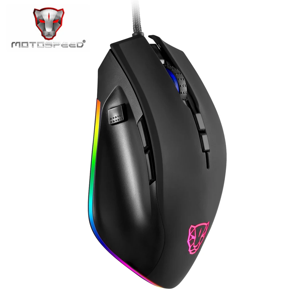 Motospeed V80 5000 dpi оптическая RGB подсветка Проводная игровая мышь USB PMW3325 эргономичная геймерская мышь для ПК ноутбука PK V30 V40 V60 V70