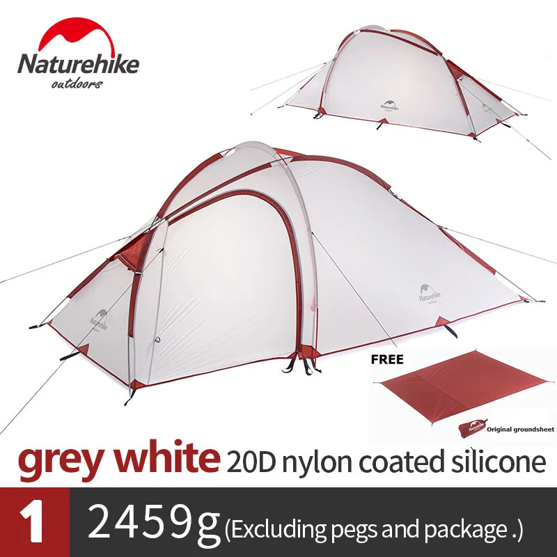Naturehike Hiby Серия 2-3 человек 20D силиконовая ткань Водонепроницаемый Открытый Кемпинг палатка серый красный цвет палатка