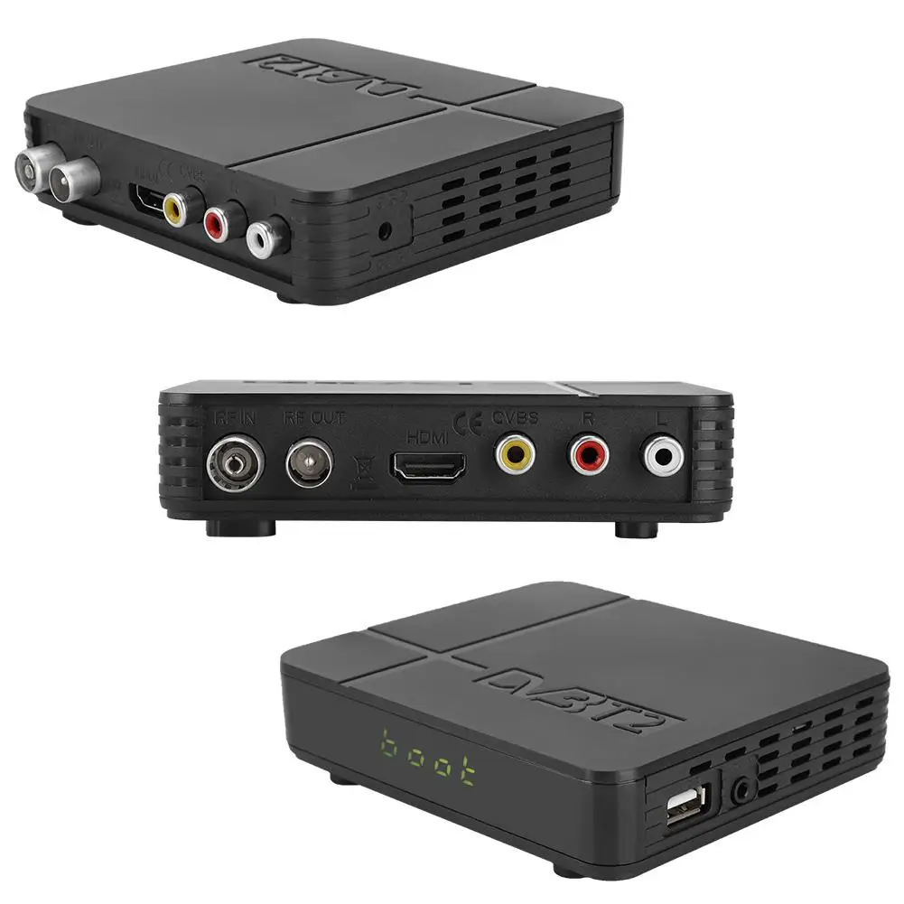 Горячая Мини DVB T2 HD цифровая ТВ приставка 950 МГц 2150 ЕС 100 240 В|ТВ-приставки и