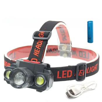 

3 Led USB rechargeable Headlamp XPE COB night light torch camping frontal For headlight Flashlight battery head 18650 Lamp