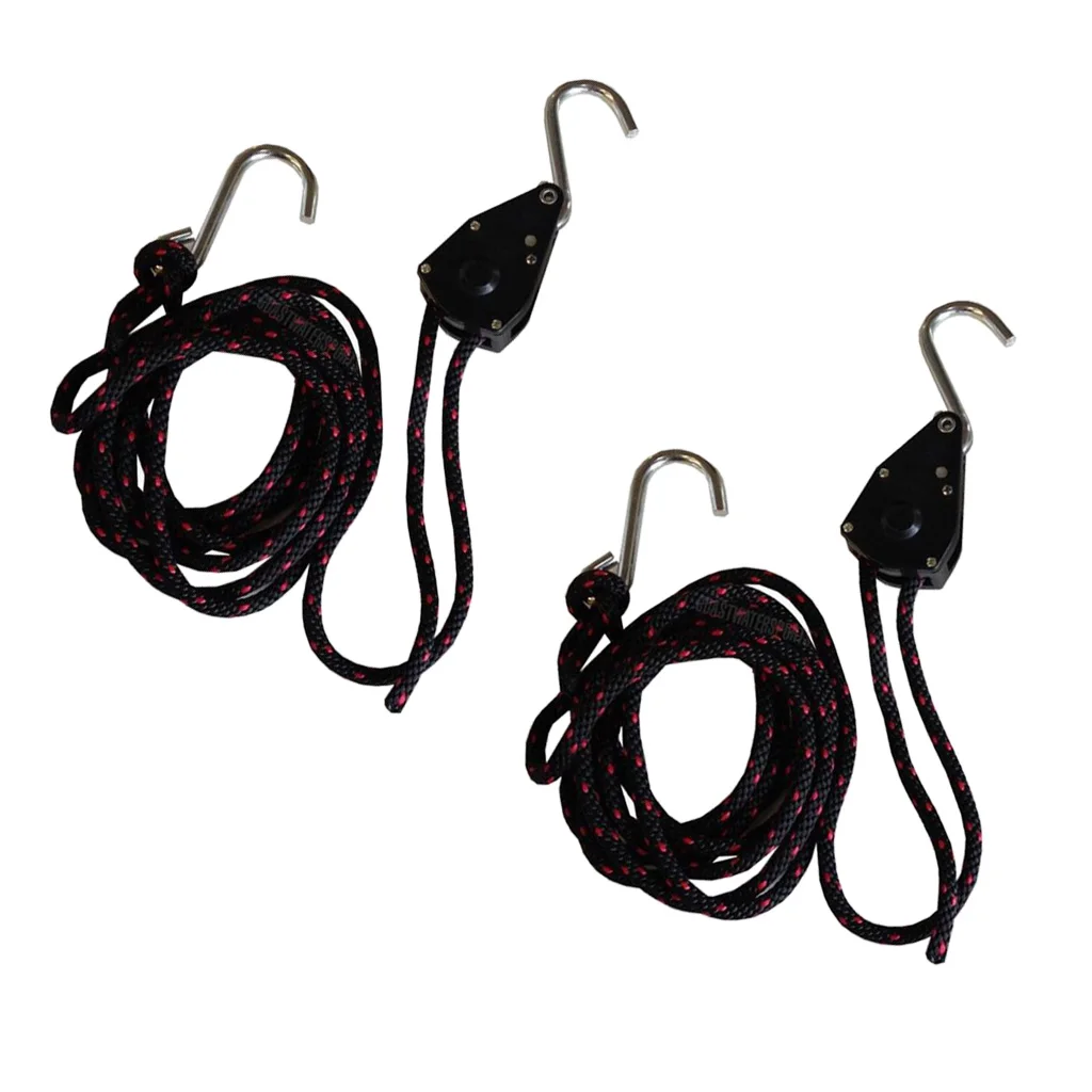 

2 Pieces Surfboard Kayak Carrier Security Lock Tie Down Hook Strap Rope Canoe Boating Car 8ft Black