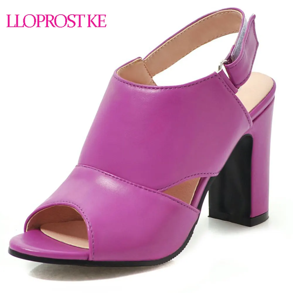 

Lloprost ke 2019 Summer Style Gladiator Sandals Open toe Square Heel High Heels Hook Loop High Heeled Sandal Shoes Woman H228