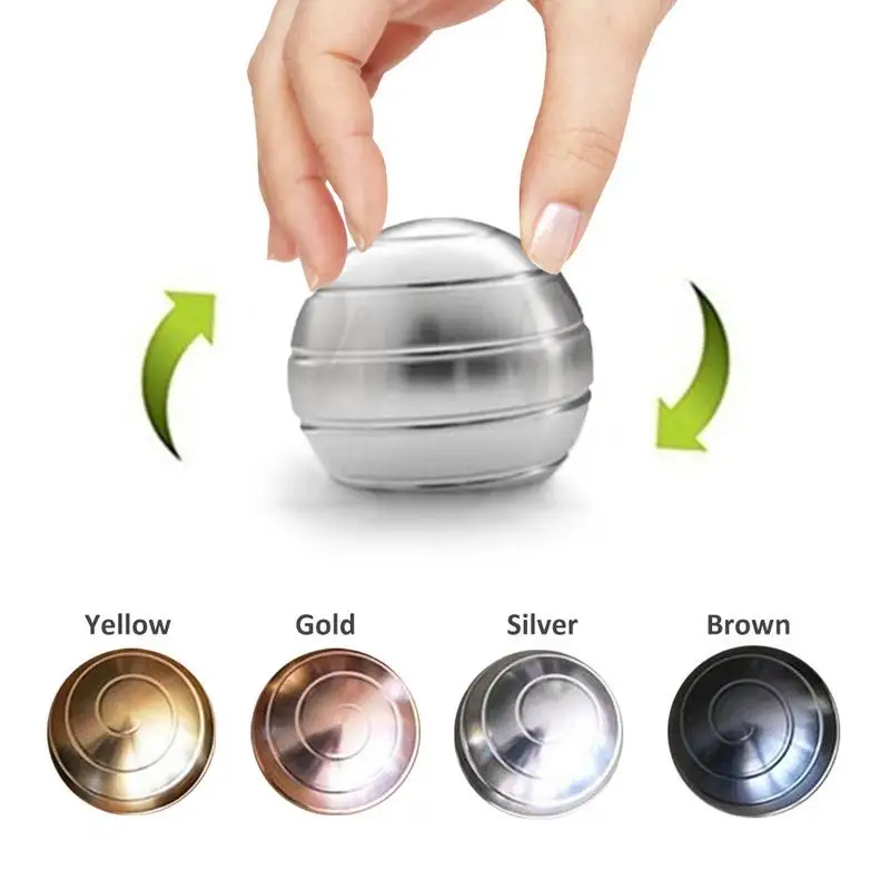 New Desktop Decompression Rotating Spherical Gyroscope Desk Toy Metal Gyro Optical Illusion Flowing Finger Toy For 5