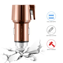 3 в 1 двойное USB быстрое зарядное устройство для быстрой зарядки мобильного телефона быстрое зарядное устройство автомобильное зарядное устройство аварийный молоток ремень безопасности резак