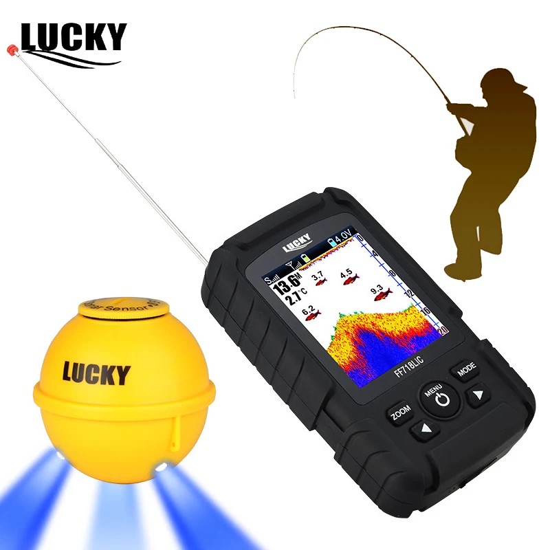 Lucky Wireless Sonar Fish Finder Android Waterproof FishFinder FF718LIC WLA Ocean Lake Sea