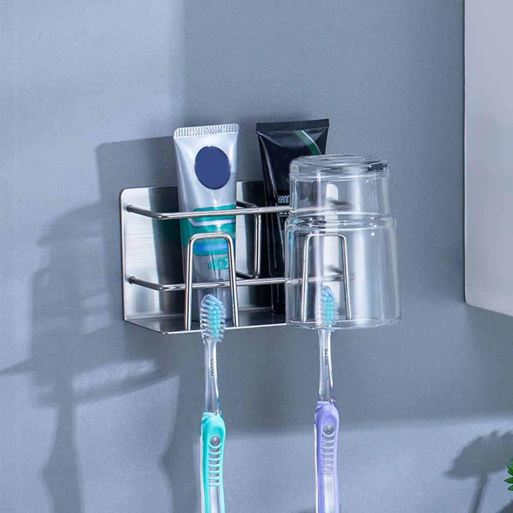 Нержавеющая сталь самоклеящаяся настенная чашка держатель для зубной щетки Зубная щетка аксессуары для ванной комнаты