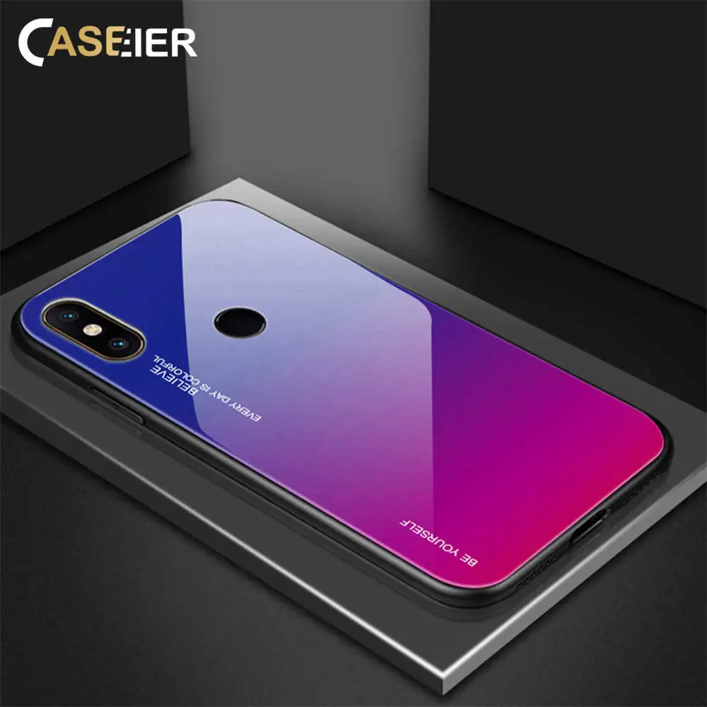 Чехол CASEIER из закаленного стекла для телефона Xiaomi Redmi 6A 6 Note 7 5 Pro Plus градиентный