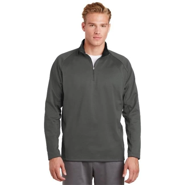 Спортивный Tek F243 мужской спортивный Wick Fleece 1 by 4 Zip пуловер темно серый и черный