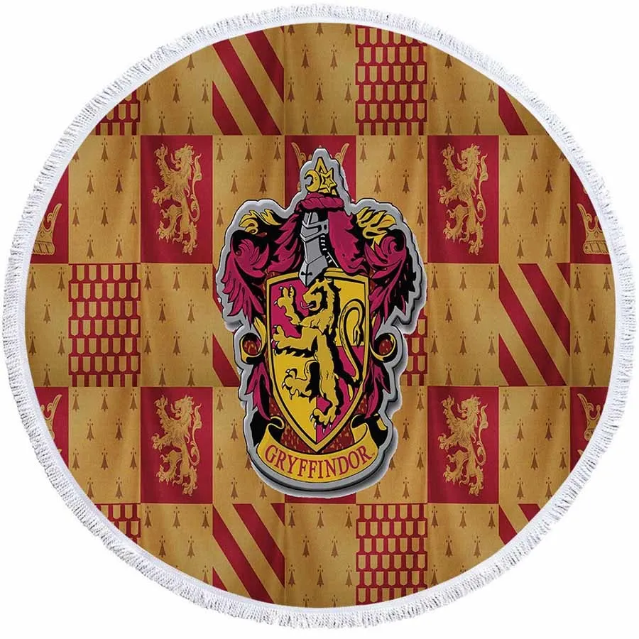 Preise 3D Gryffindor Gedruckt Runde Strand Handtuch Saugfähigen Mikrofaser Handtücher Für Kinder Erwachsene Toalla Strand Teppich Wandteppich Decke