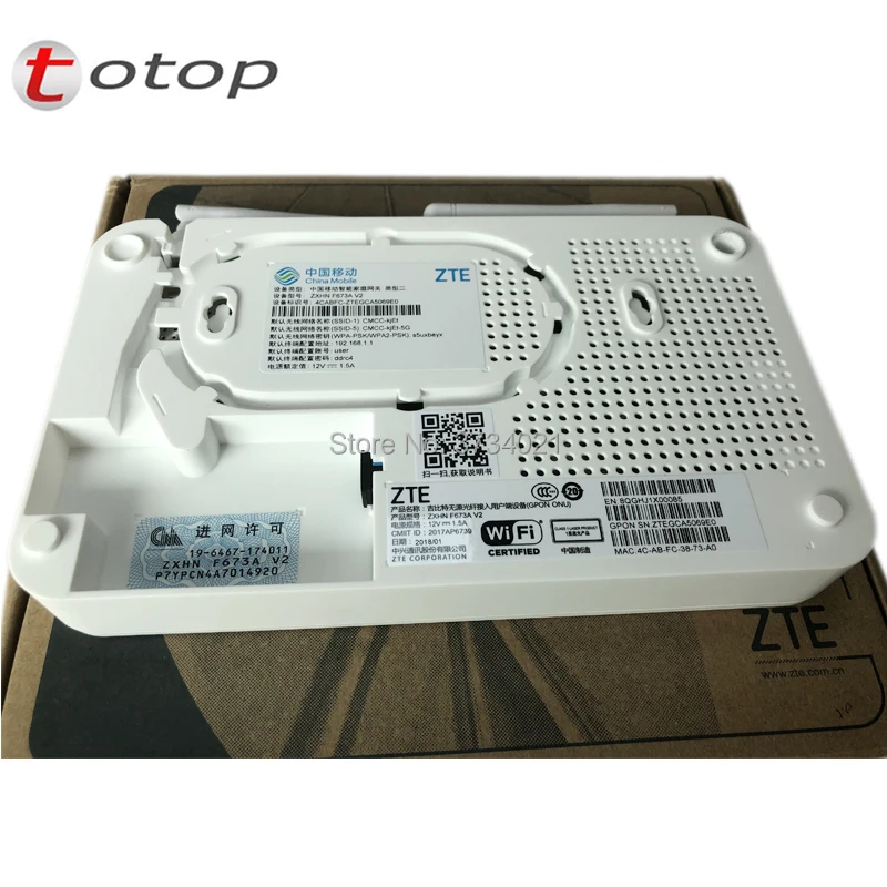 Бесплатная доставка ZTE F673A V2 GPON ONU ONT 4GE + USB TEL WIFI с китайским логотипом мобильного