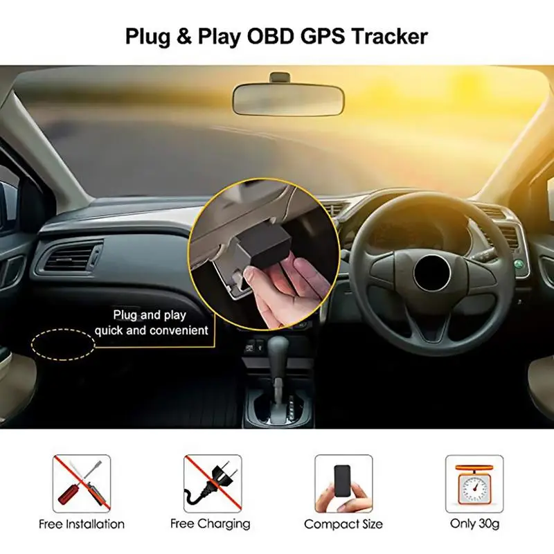 سيارة OBD GPS المقتفي GPS لتحديد المواقع الفضائية تتبع سيارة تعقب OBD مكافحة سرقة إنذار تركيب عالية يختبئ