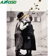 AZQSD DIY масляная краска для детей краска по номерам мальчик и девочка краска холст картина ручная краска ed современный домашний декор K148