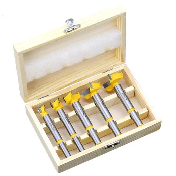 

FUNN-5pcs Forstner Tips Hinge Boring Drill Bit Set for Carpentry Wood Window Hole Cutter Auger Wooden Drilling Dia 15 20 25 30