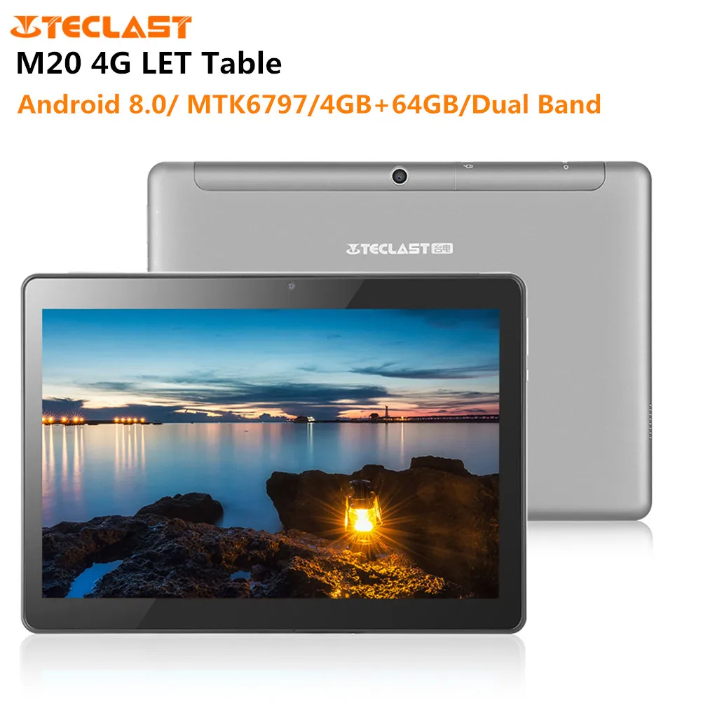 

Teclast M20 4G LET Tablet Phone Call Android 8.0 10.1'' MTK6797 Deca Core 4GB+64GB Tablets PC Dual Band 2.4G/5G Wi-Fi 6600mAh