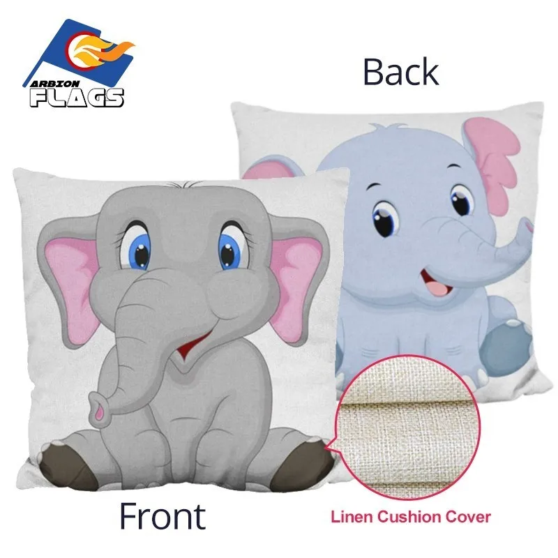 

Elephant Custom Cushion Cover Decorative pillows Decoration Home 40X40 cm Plain Linen for Sofa Seat Chair Print New Sale Car