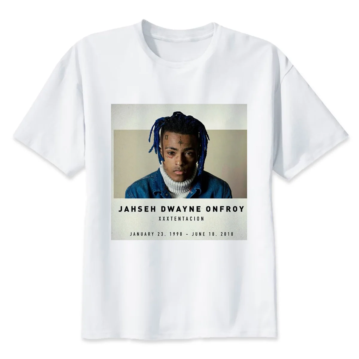 

T Shirts Men Character Printed Men's T Shirt O-Neck T-Shirt for Male xxxtentacion JAHSEH DWAYNE ONFROY