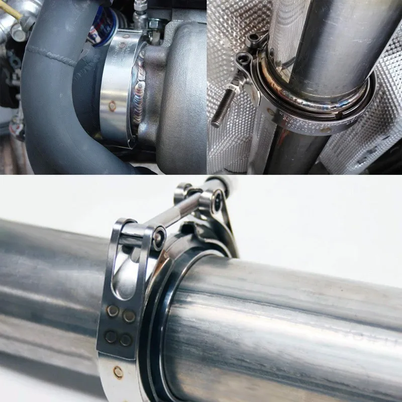 Mild Steel Pipe Clamp 2.25/" ID for Turbo//Exhaust//Downpipe//Muffler//Catback//CAT