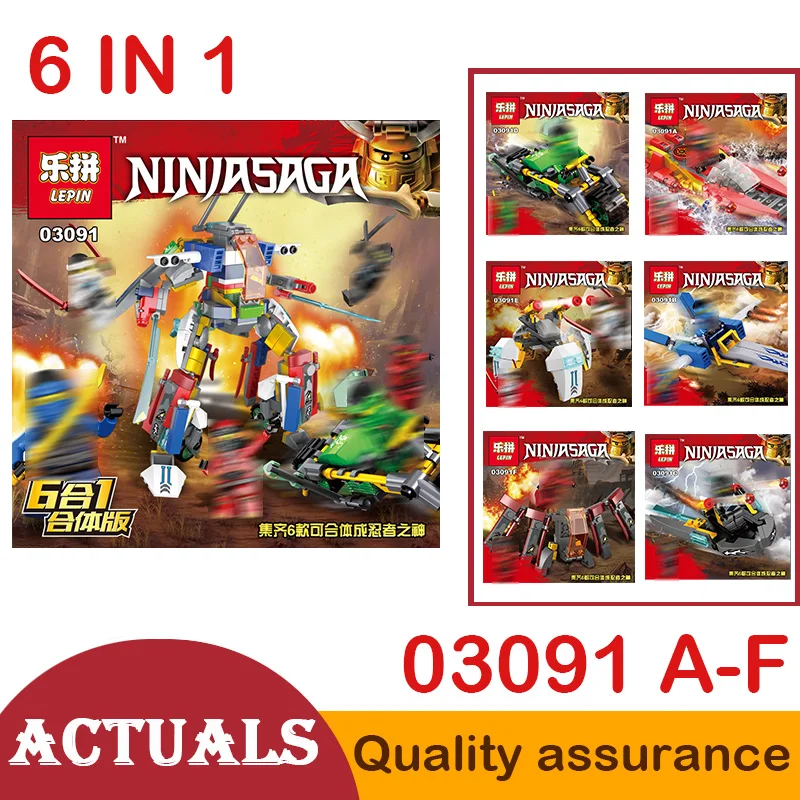 

6 In 1 03091 God of NinjaINGlys Transform Robot Ship Car Building Blocks Creative Toys for Children Compatible with Lego