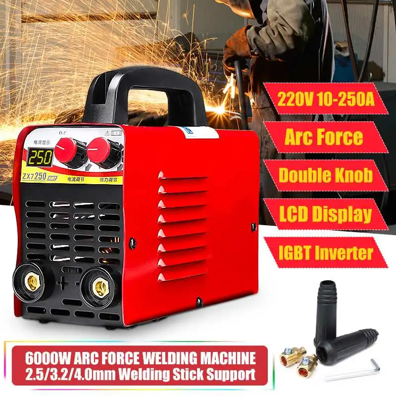 

220V 10-250AArc Electric Welding Machine LCD Digital Display MMA IGBT W/ Thrust For Welding Working and Electric Working