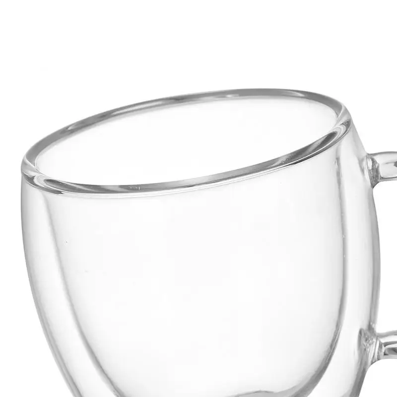 Двухслойная стеклянная термостойкая с ручкой кофейная чашка высокая боросиликатная прозрачная инновационная Цветочная сосуд стеклянная чашка