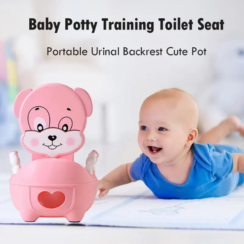 

Baby Potty Toilet Bowl Training Pan Toilet Seat Children's Pot Kids Bedpan Portable Urinal Comfortable Backrest Cartoon Cute Pot