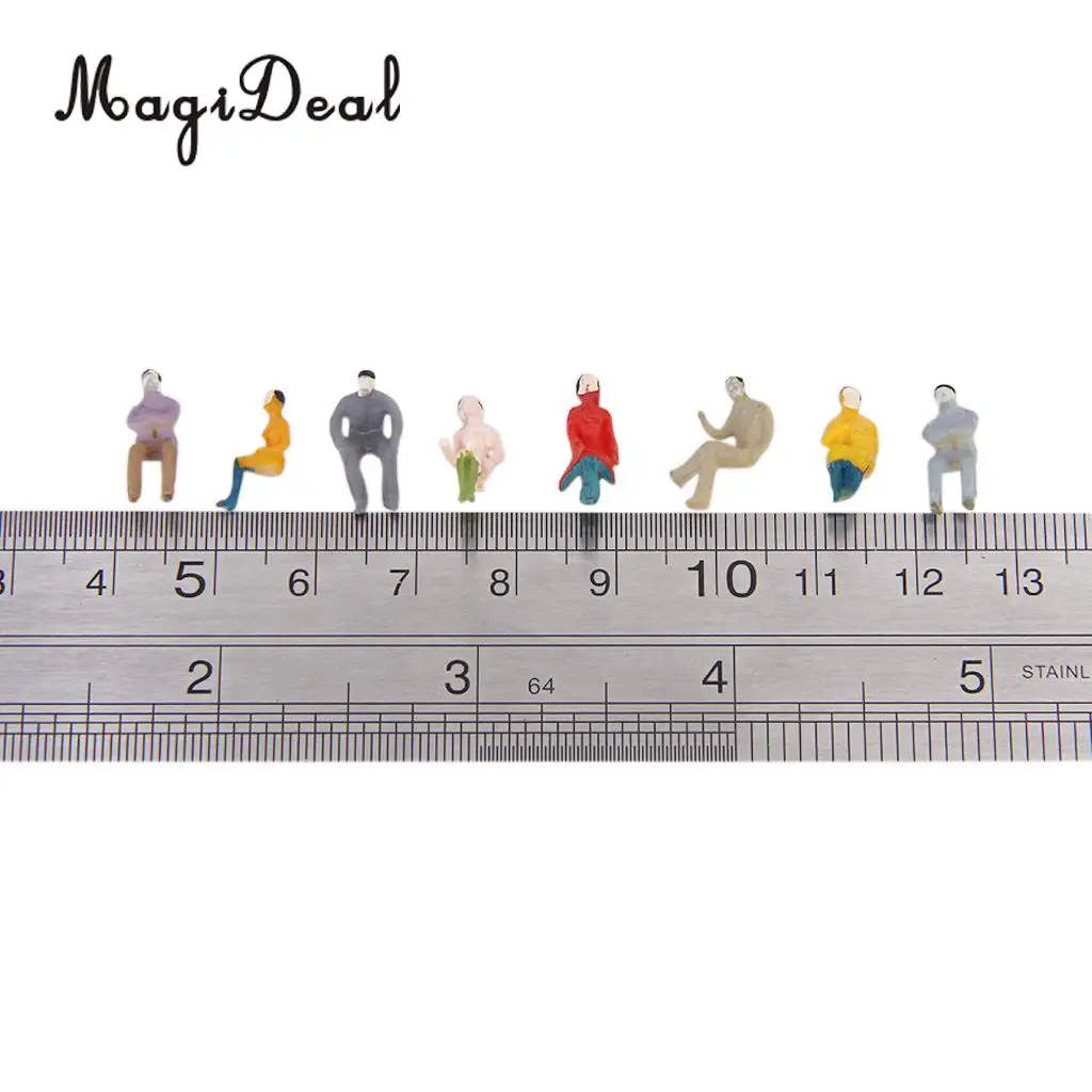100Pcs 1:100 Sitting People Figures Passenger Train Track Railway Park Railroad Garden Architecture Layout Diorama Children Toys 6