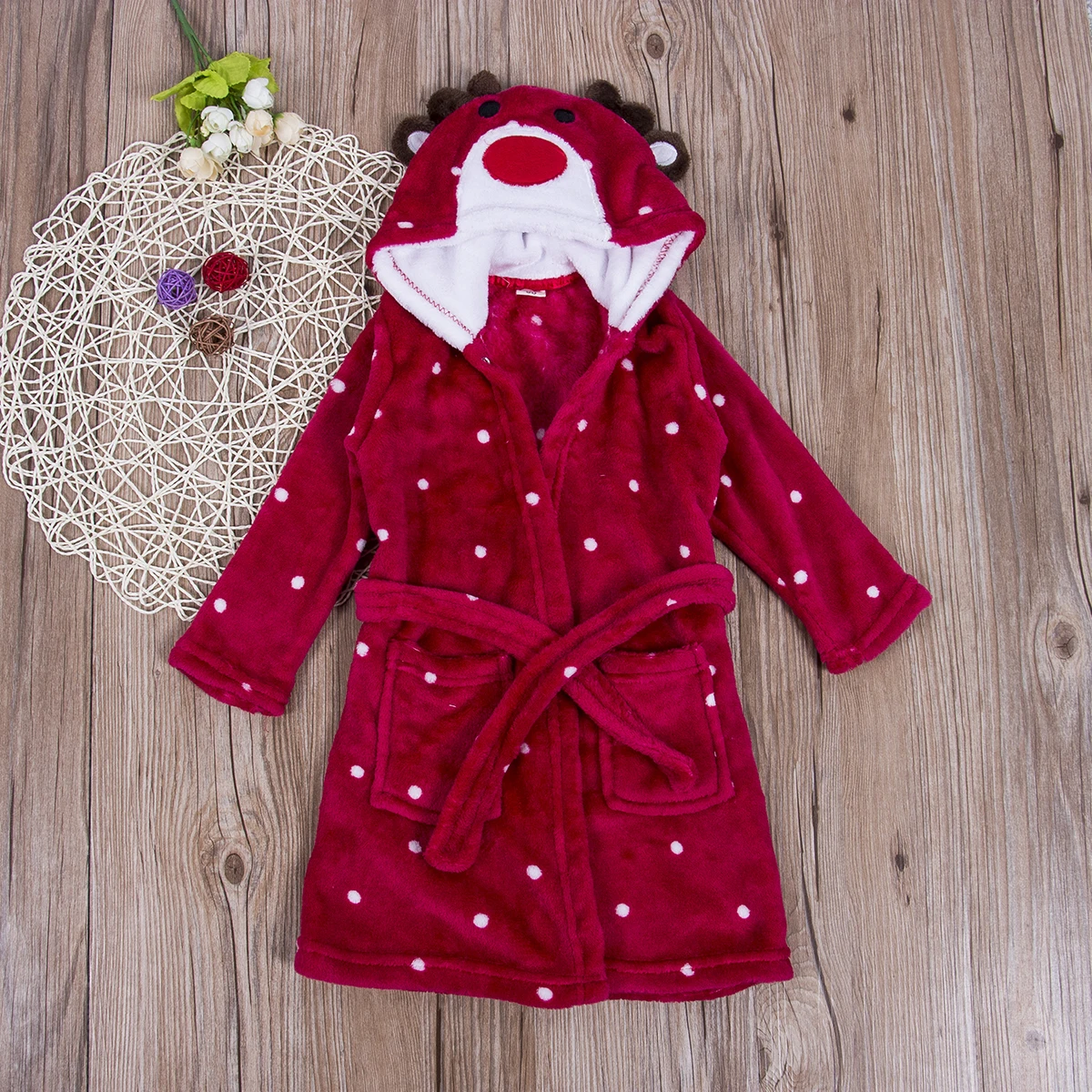 Kids Baby Flannel Hooded Bath Robe Cartoon Bathing Towel Sleepwear Pajamas USA