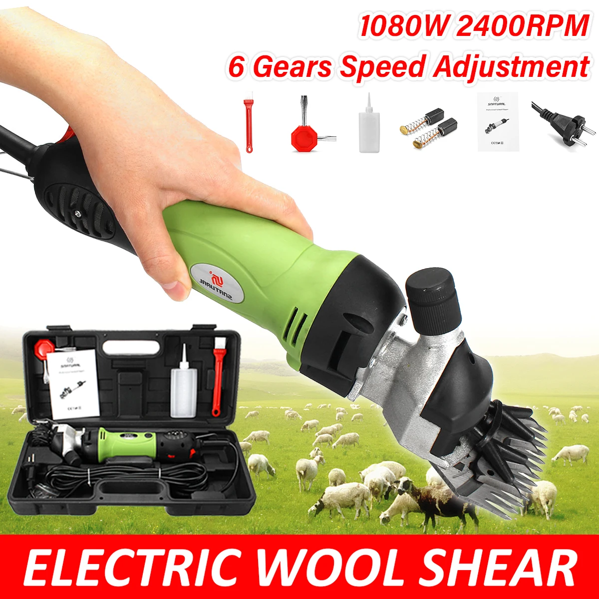 

Farm Shear Sheep Shearing Machine Goats Clipper Pet Animal Hair Shearing Cutter Electric Scissor Wool Trimmer Cut Machine W/Box
